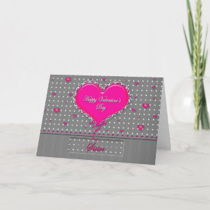 Cartes Pour Fêtes Annuelles Saint-Valentin - soeur - point gris/rose/polka