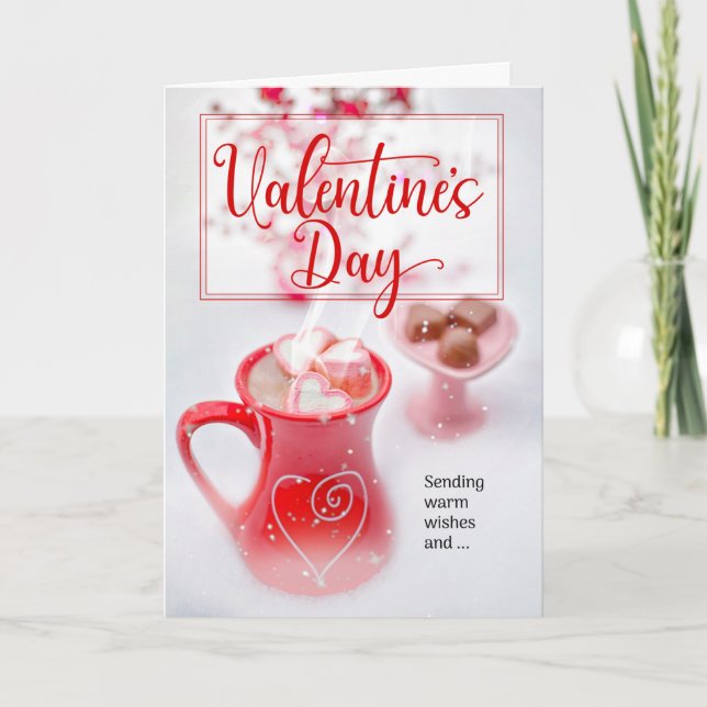 Cartes Pour Fêtes Annuelles Saint-Valentin Sucettes et cures de cacao chaud (Devant)