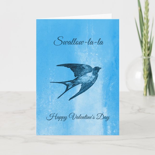 Cartes Pour Fêtes Annuelles Saint-Valentin vilaine de La-La d'hirondelle (Devant)