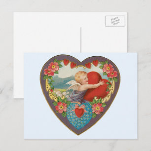 Cartes Pour Fêtes Annuelles Saint Valentin vintage, Coeurs Cherub victoriens