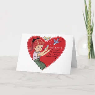 Cartes Pour Fêtes Annuelles Saint Valentin vintage un Note pour ma Saint Valen