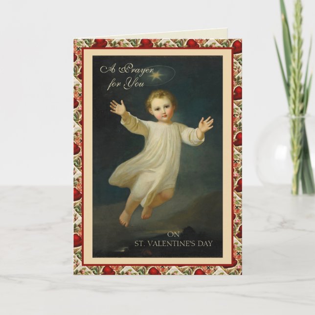 Cartes Pour Fêtes Annuelles Saint Valentines Jour Religieux Jésus Prière Coeur (Devant)