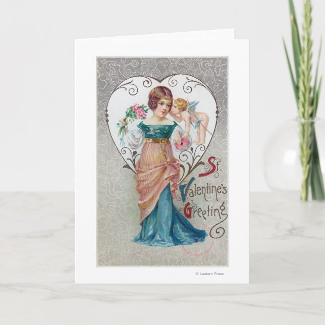 Cartes Pour Fêtes Annuelles Saint-Valentin's Greeting Cupid (Devant)