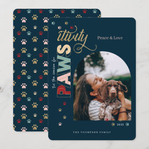 Cartes Pour Fêtes Annuelles Saison de la Pawsitivity Amusants Marine Blue Pet