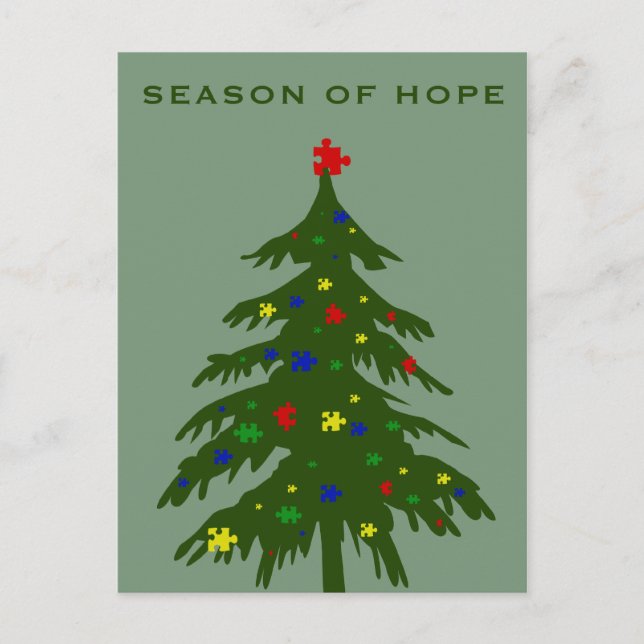 Cartes Pour Fêtes Annuelles Saison de l'espoir - Autisme (Devant)