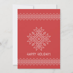 Cartes Pour Fêtes Annuelles Saison de Noël rouge scandinavie flocon de neige