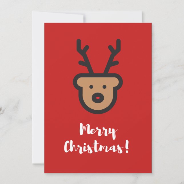 Cartes Pour Fêtes Annuelles Saison de vacances, Noël, Jolie Reindeer (Devant)