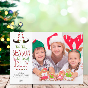 Cartes Pour Fêtes Annuelles SAISON D'Elfe Whimsical POUR ÊTRE JOLLY