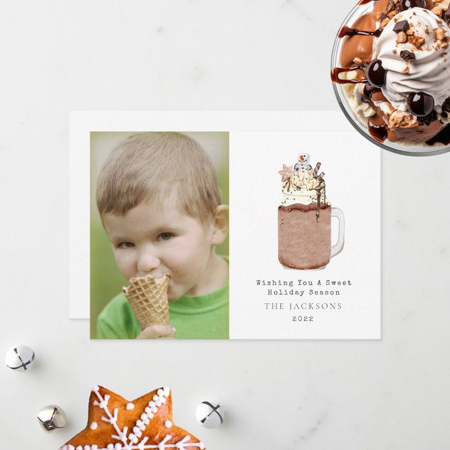 Cartes Pour Fêtes Annuelles Saison douce Chocolat Snowman Milkshake (Créateur téléchargé)