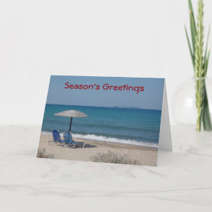CARTES POUR FÊTES ANNUELLES SAISONS SOUHAITANT "DAY AT THE BEACH"