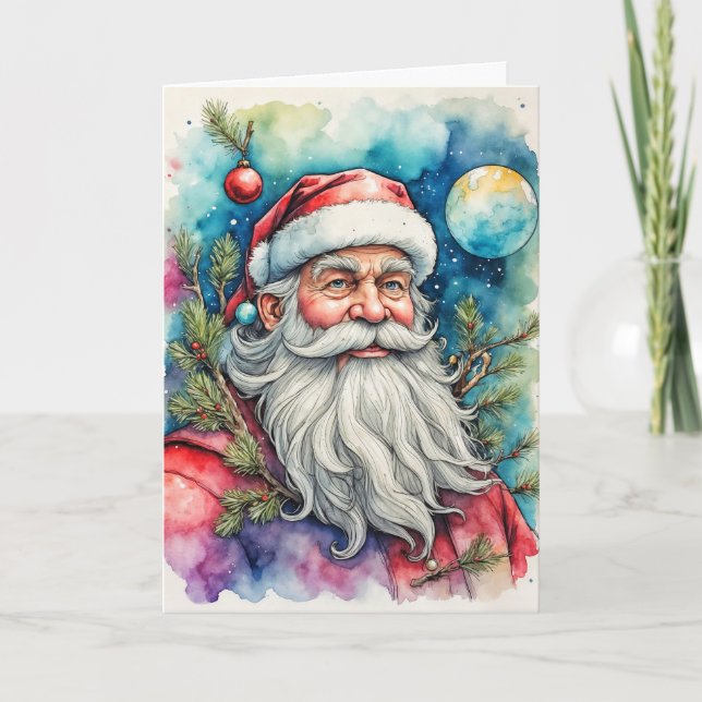 Cartes Pour Fêtes Annuelles SaisonsSalutations Du Père Noël (Devant)