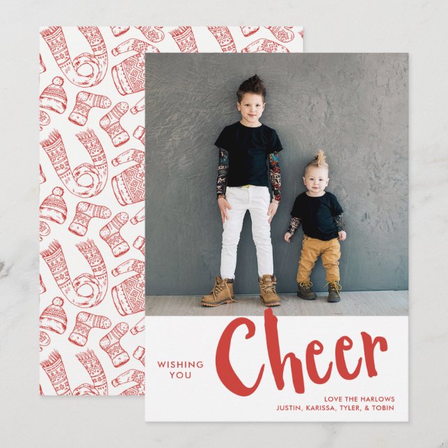Cartes Pour Fêtes Annuelles Saler | Sweat Motif Photo rouge de Noël (Devant / Derrière)