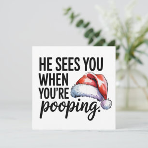 Cartes Pour Fêtes Annuelles Salle de bain Il vous voit quand vous faites caca