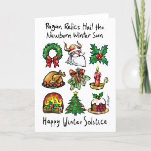 Cartes Pour Fêtes Annuelles Saluez le Solstice d'hiver ! -