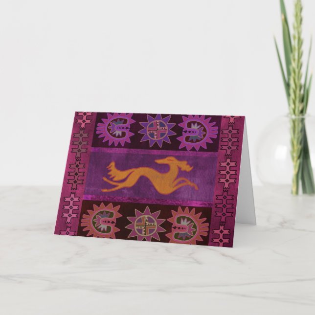 Cartes Pour Fêtes Annuelles Saluki Pazyryk (Devant)