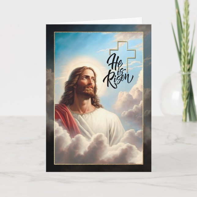 Cartes Pour Fêtes Annuelles Salut est Risen ! Jésus Christ Peinture Pâques (Devant)