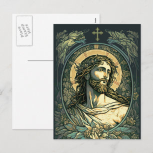 Cartes Pour Fêtes Annuelles Salut est Risen ! Peinture Jésus Art Nouveau