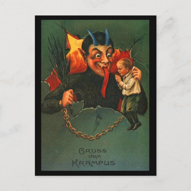 Cartes Pour Fêtes Annuelles Salut, Krampus Postcard (Devant)