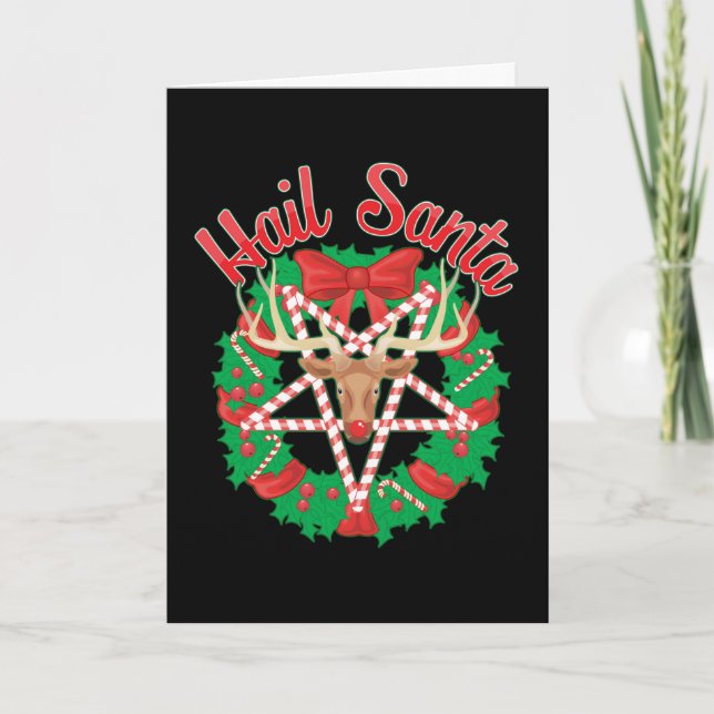 Cartes Pour Fêtes Annuelles Salut Père Noël ! (Devant)
