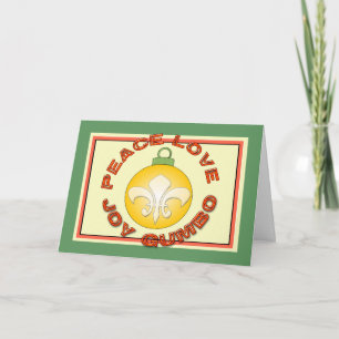 Cartes Pour Fêtes Annuelles Salutation de Gumbo Fleur de Lis Ornament de joie