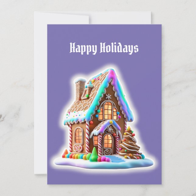 Cartes Pour Fêtes Annuelles Salutation de la maison de pain d'épices (Devant)