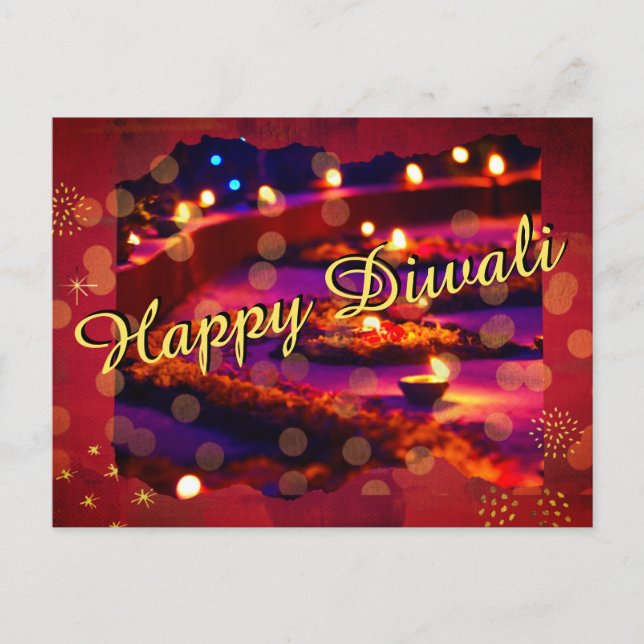 Cartes Pour Fêtes Annuelles Salutation de la saison Diwali (Devant)