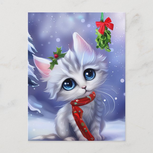 Cartes Pour Fêtes Annuelles Salutation de Noël Arbre neige (Devant)