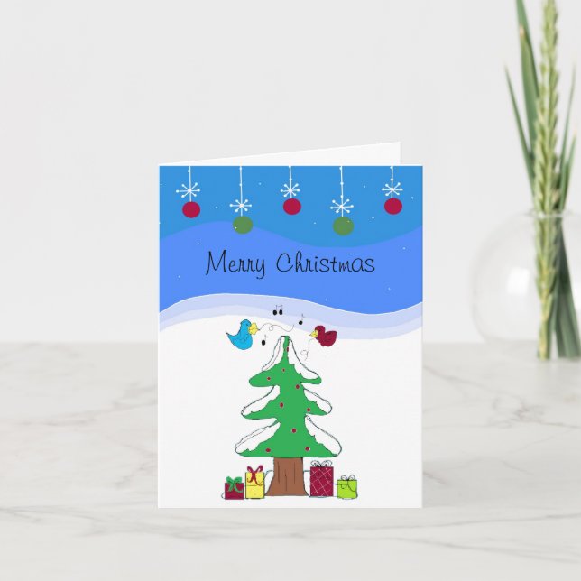 Cartes Pour Fêtes Annuelles Salutation de Noël brillante et enjouée (Devant)