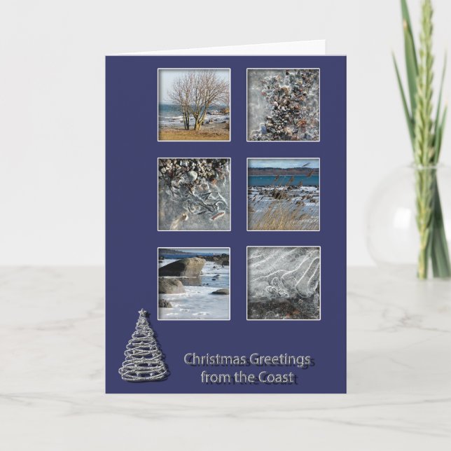 Cartes Pour Fêtes Annuelles Salutation de Noël de la côte (Devant)
