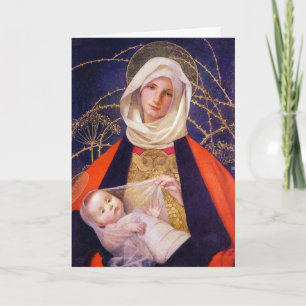 Cartes Pour Fêtes Annuelles Salutation de Noël de Madonna et de l'enfant