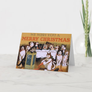 Cartes Pour Fêtes Annuelles Salutation de Noël des chats vintages