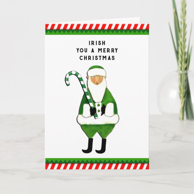 Cartes Pour Fêtes Annuelles Salutation de Noël irlandaise (Devant)