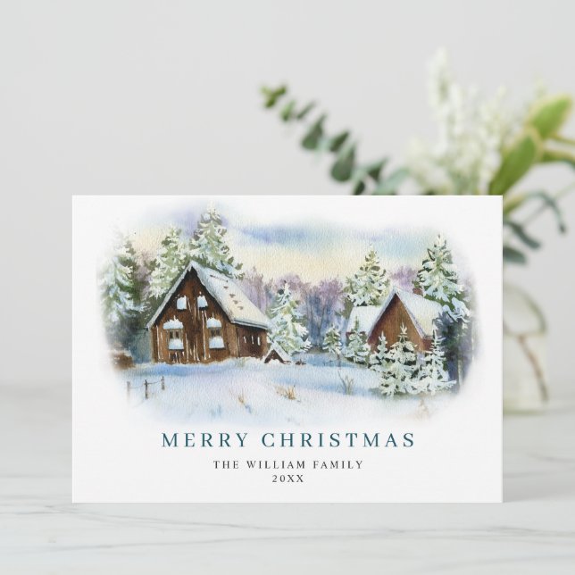 Cartes Pour Fêtes Annuelles Salutation de Noël minimaliste Élégante Arbre à Pi (Debout devant)