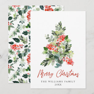 Cartes Pour Fêtes Annuelles Salutation de Noël minimaliste Élégante Arbre à Pi