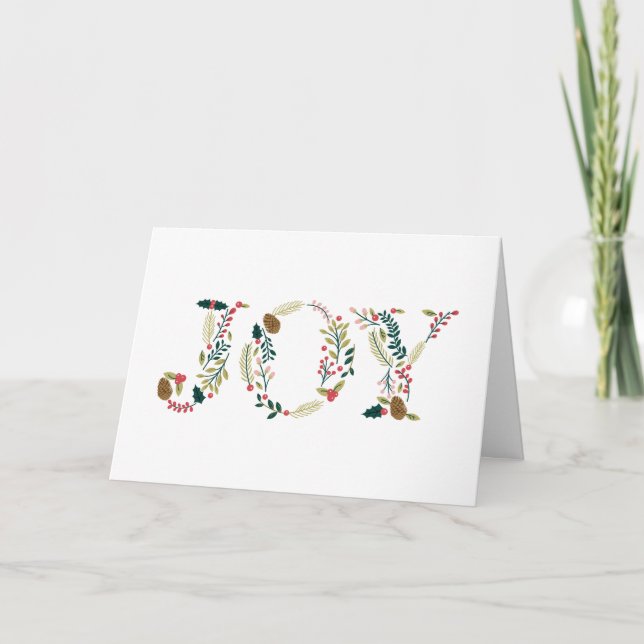 Cartes Pour Fêtes Annuelles Salutation de Noël pour la joie botanique (Devant)