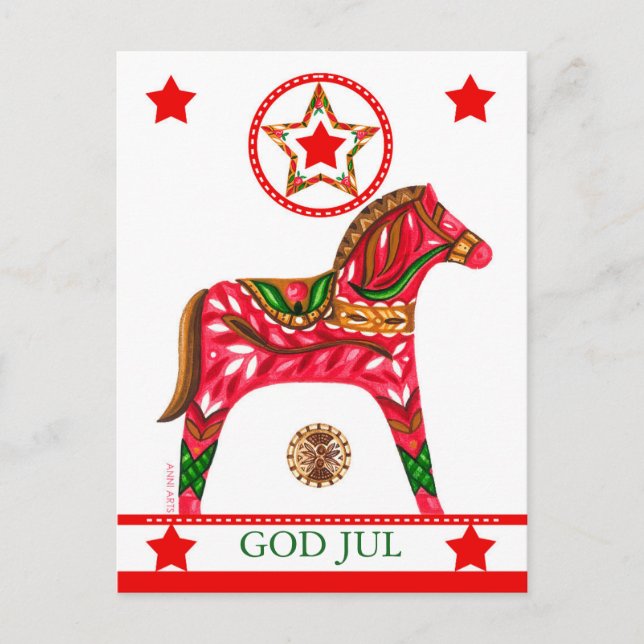 Cartes Pour Fêtes Annuelles Salutation de Noël scandinave avec texte personnal (Devant)