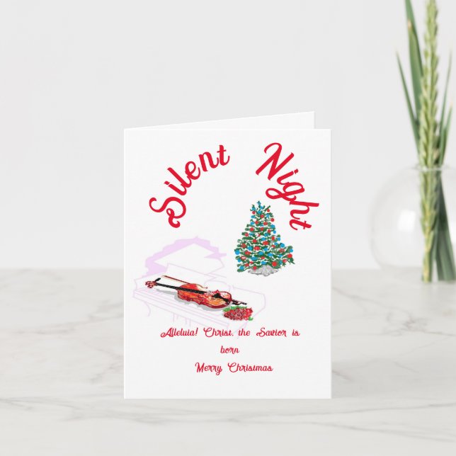 Cartes Pour Fêtes Annuelles Salutation de Noël : Soirée silencieuse (Devant)