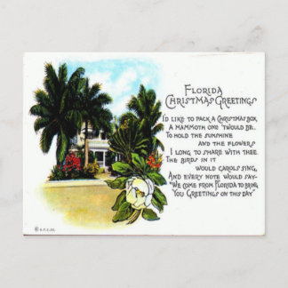 Cartes Pour Fêtes Annuelles Salutation de Noël vintage Floride