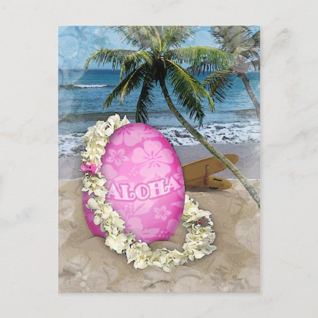 Cartes Pour Fêtes Annuelles Salutation de Pâques style hawaïen (Devant)