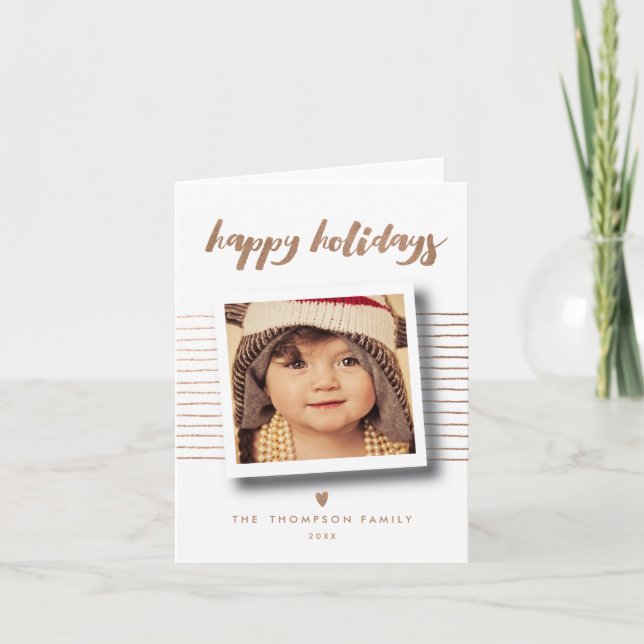 Cartes Pour Fêtes Annuelles Salutation de photo de Noël de bronze bonnes fêtes (Devant)