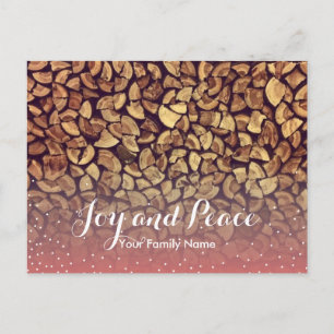 Cartes Pour Fêtes Annuelles Salutation de vacances de bois de chauffage de