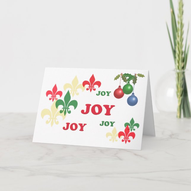 Cartes Pour Fêtes Annuelles Salutation de vacances de Fleur de Lis Joy (Devant)