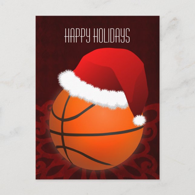 Cartes Pour Fêtes Annuelles salutation de vacances de joueur de basket (Devant)