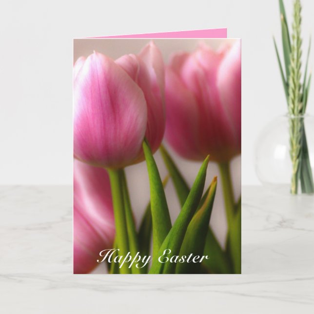 Cartes Pour Fêtes Annuelles Salutation des Tulipes de Pâques (Devant)
