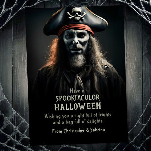 Cartes Pour Fêtes Annuelles Salutation éffrayante Déplaisante Pirate Halloween
