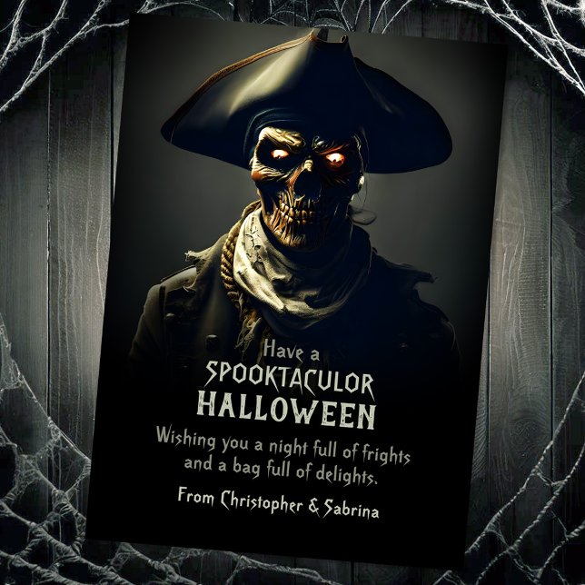 Cartes Pour Fêtes Annuelles Salutation éffrayante d'Halloween Pirate (Créateur téléchargé)
