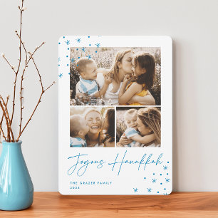 Cartes Pour Fêtes Annuelles Salutation festive   3 Photo Collage Hanoukka