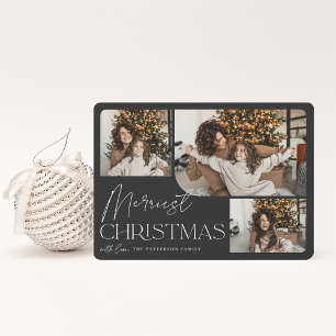 Cartes Pour Fêtes Annuelles Salutation festive Merriest Christmas Photo