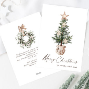 Cartes Pour Fêtes Annuelles Salutation Neutre Bohème de Noël Pine Tree