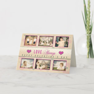 Cartes Pour Fêtes Annuelles Salutation photo vintage Valentine - 6 images